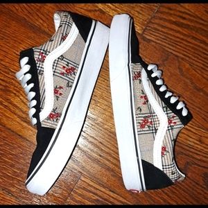 Vans Floral Plaid Classic Sneakers Women's Size 8
